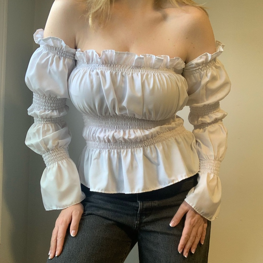 Olivia Rose the Label Hand Made Shirred Off Shoulder Jemima Top